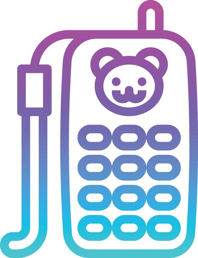 teléfono de juguete móvil accesorios para bebés - icono degradado vector