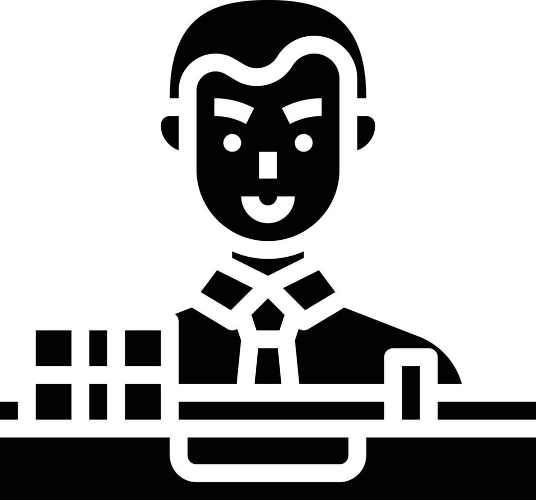 bank teller male avatar money banking - solid icon vector