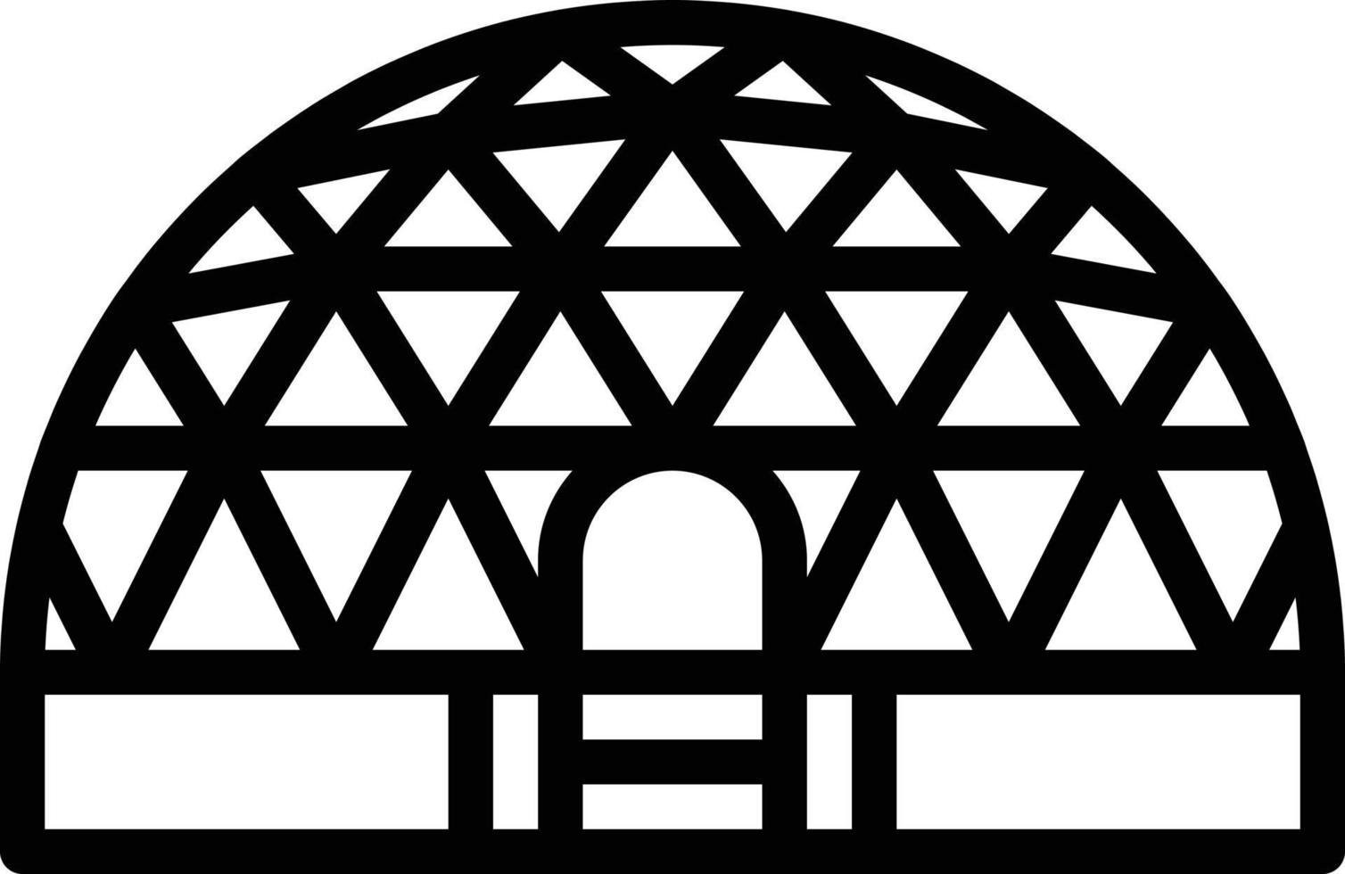 dome sphere space ball building - outline icon vector