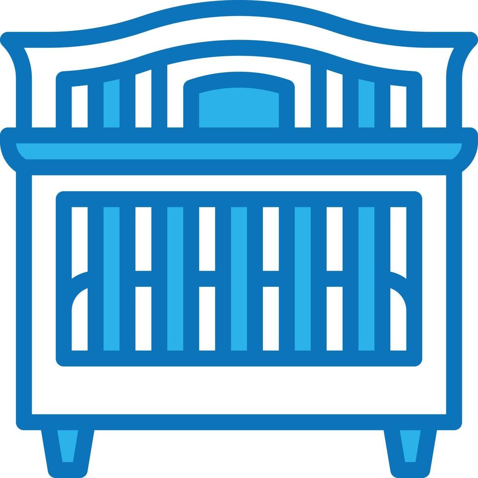 crib bed cradle baby accessories - blue icon vector