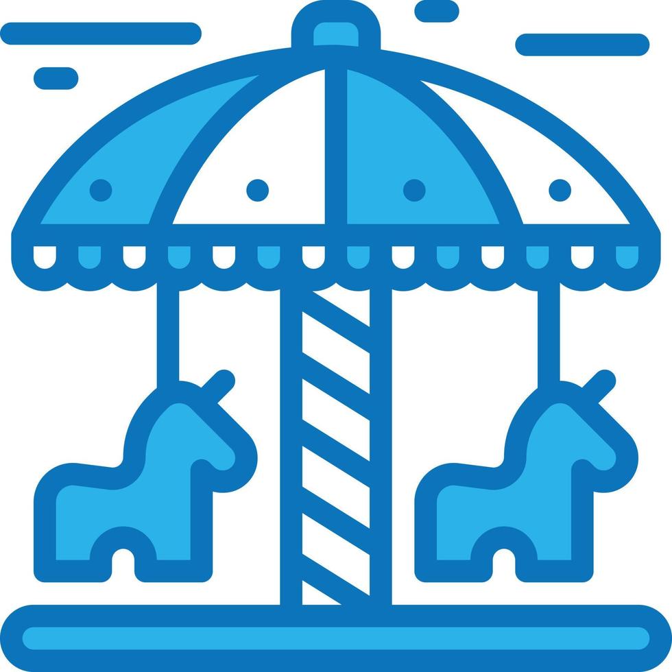 carousel kid toy park entertainment - blue icon vector