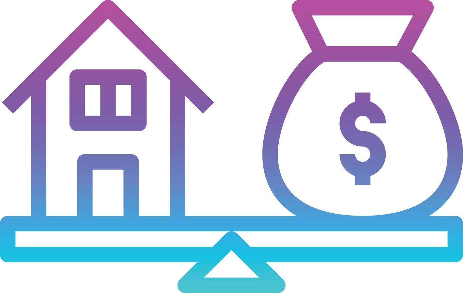 house market value compare investment - gradient icon vector