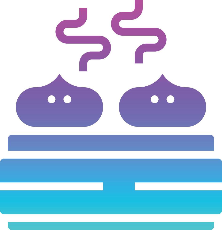 dimsun bun steamed bao china - gradient solid icon vector