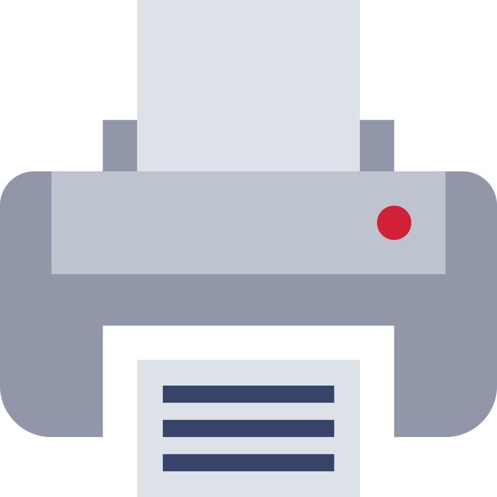 accesorio de computadora de papel de impresión de impresora - icono plano vector