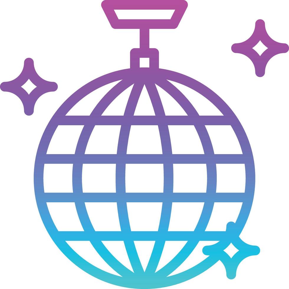 disco ball reflect party entertainment - gradient icon vector