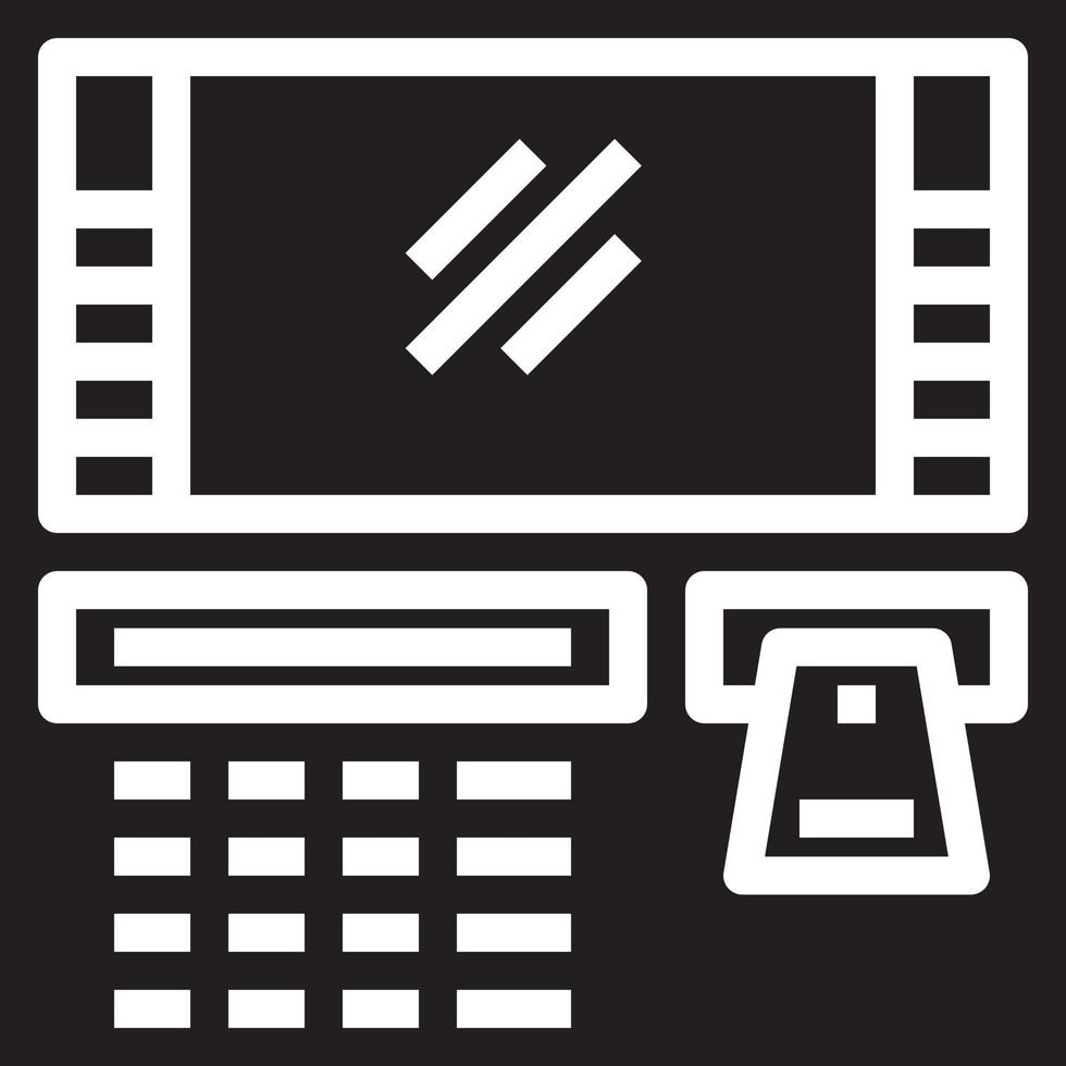 atm cash withdraw money banking - solid icon vector