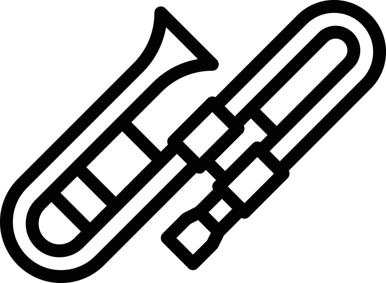 instrumento musical de música de trombón - icono de contorno vector