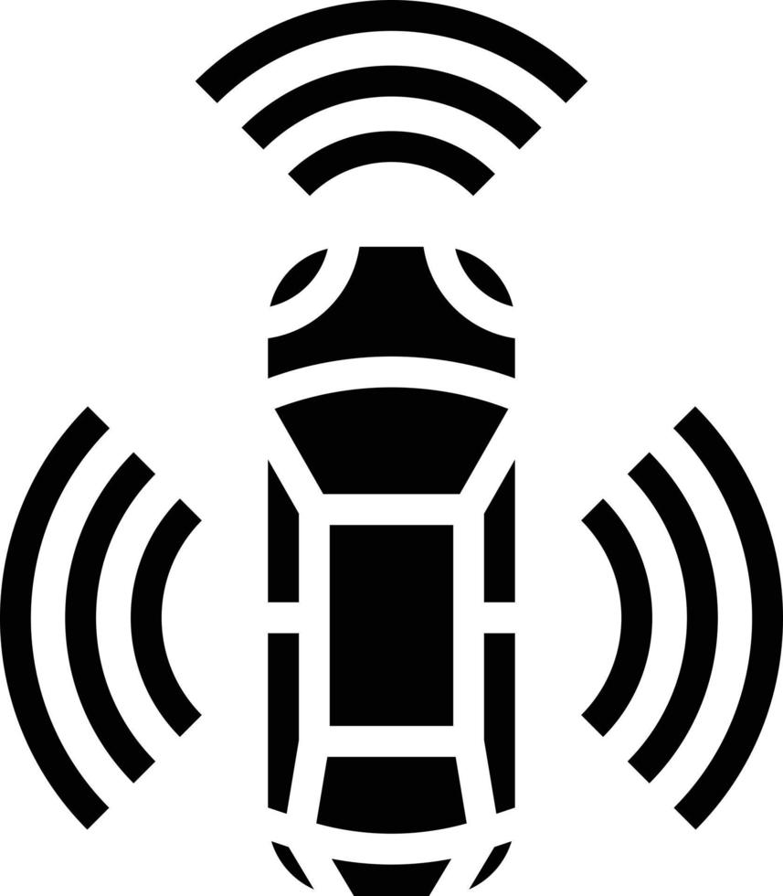 self driving car ai artificial intelligence - solid icon vector