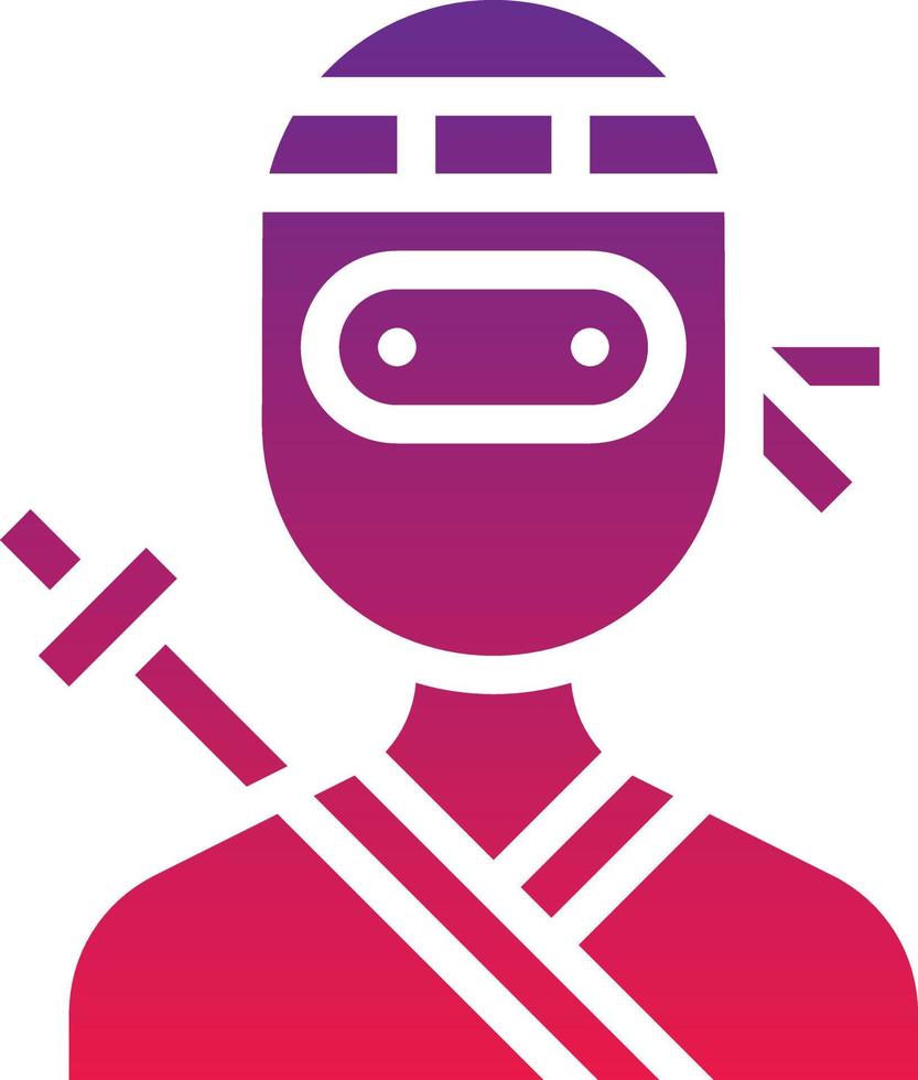 ninja assassin thief avatar japan - solid gradient icon vector
