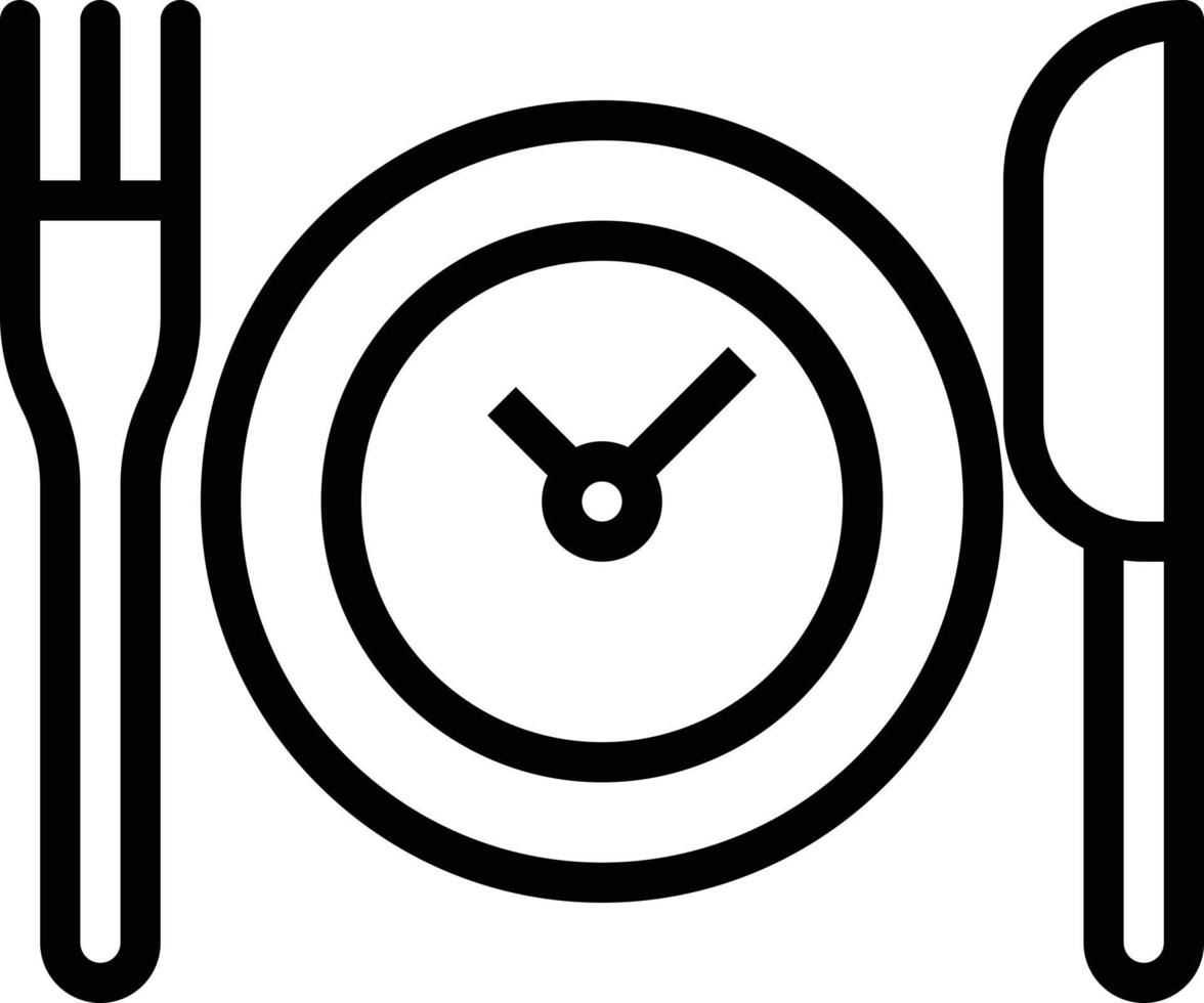 esperando la entrega del reloj de tiempo de cubiertos - icono de contorno vector