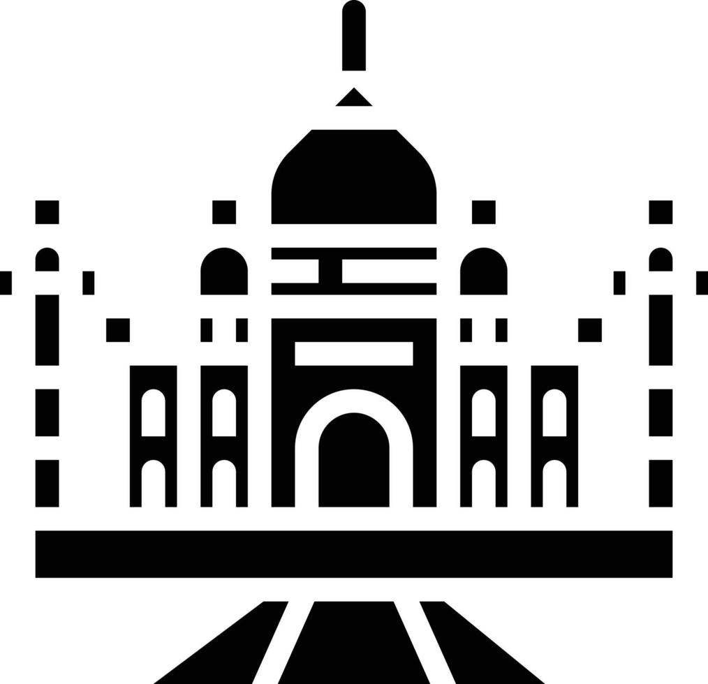 taj mahal india landmark travel - solid icon vector
