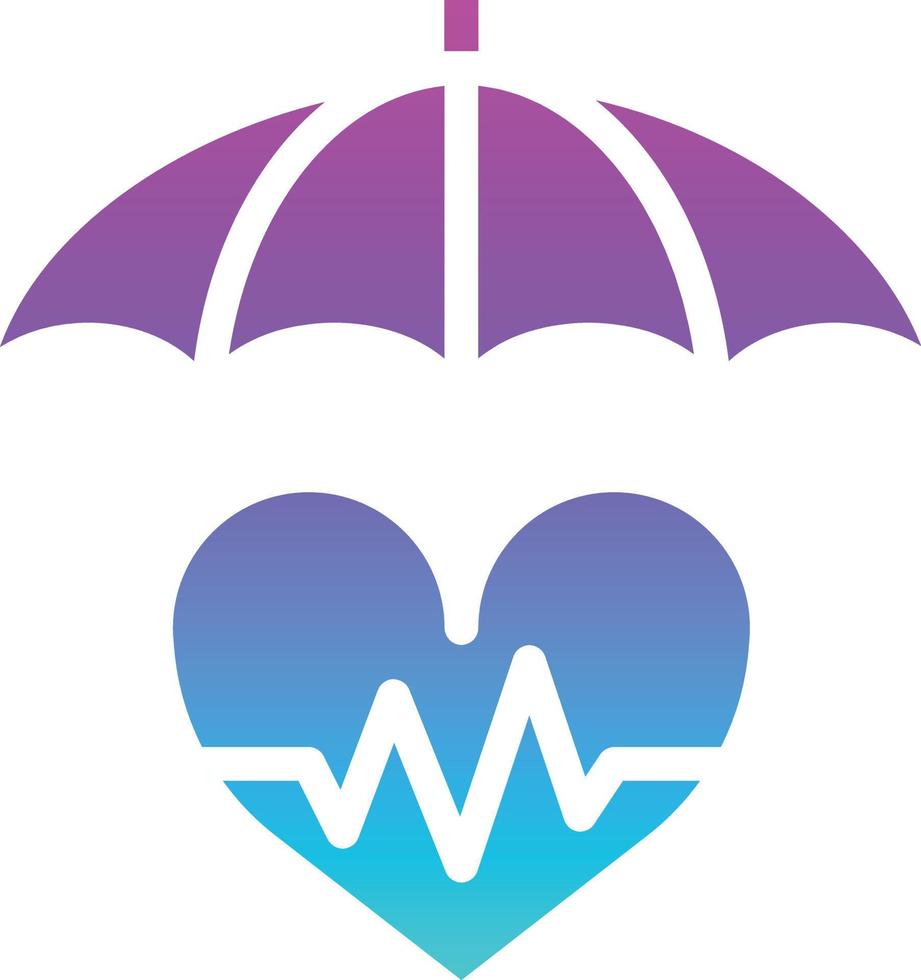 life insurance protect health signal investment - gradient solid icon vector