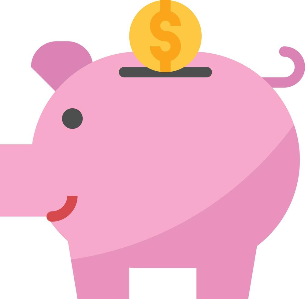 banco de ahorros piggy money banking - icono plano vector