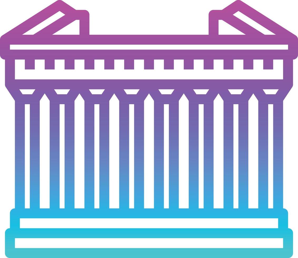 athens greece landmark parthenon building - gradient icon vector