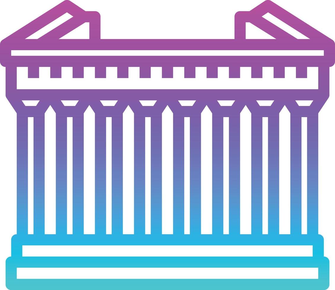 athens greece landmark parthenon building - gradient icon vector