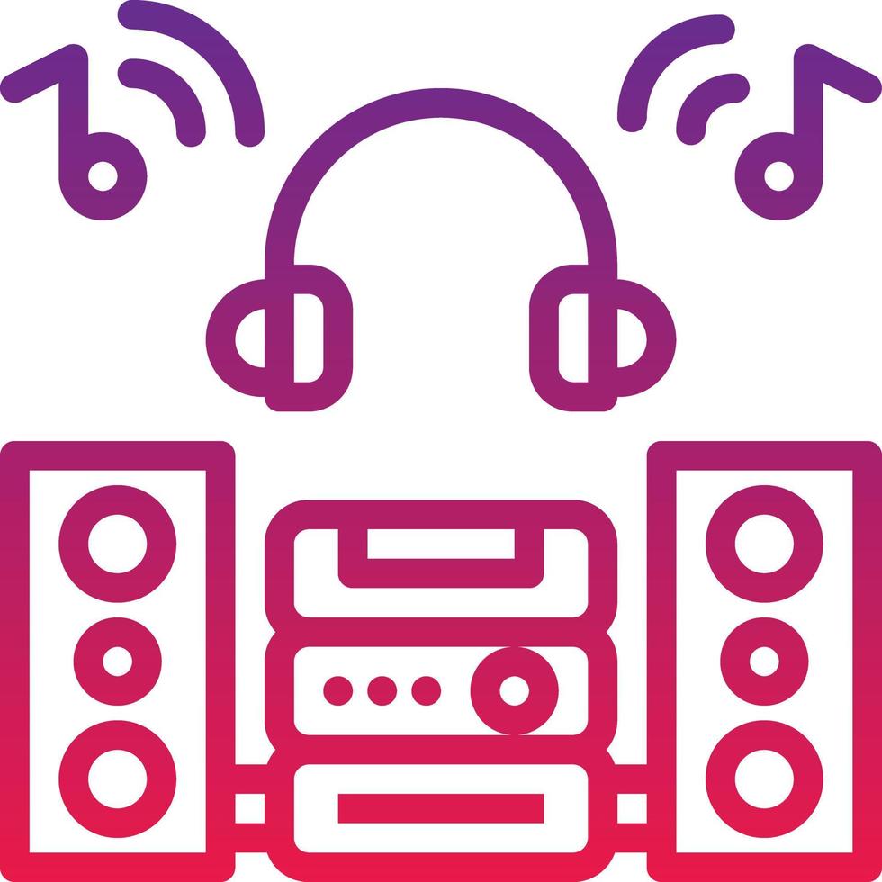 music stereo headphone song entertainment - gradient icon vector