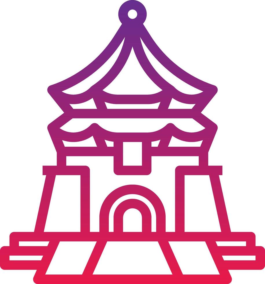 chiang kai shek memorial hall taipei taiwan hito - icono degradado vector