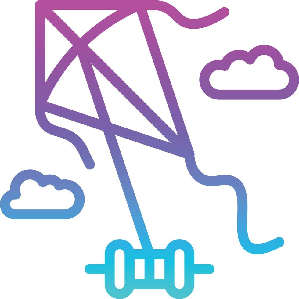 kite diamond flying toy entertainment - gradient icon vector