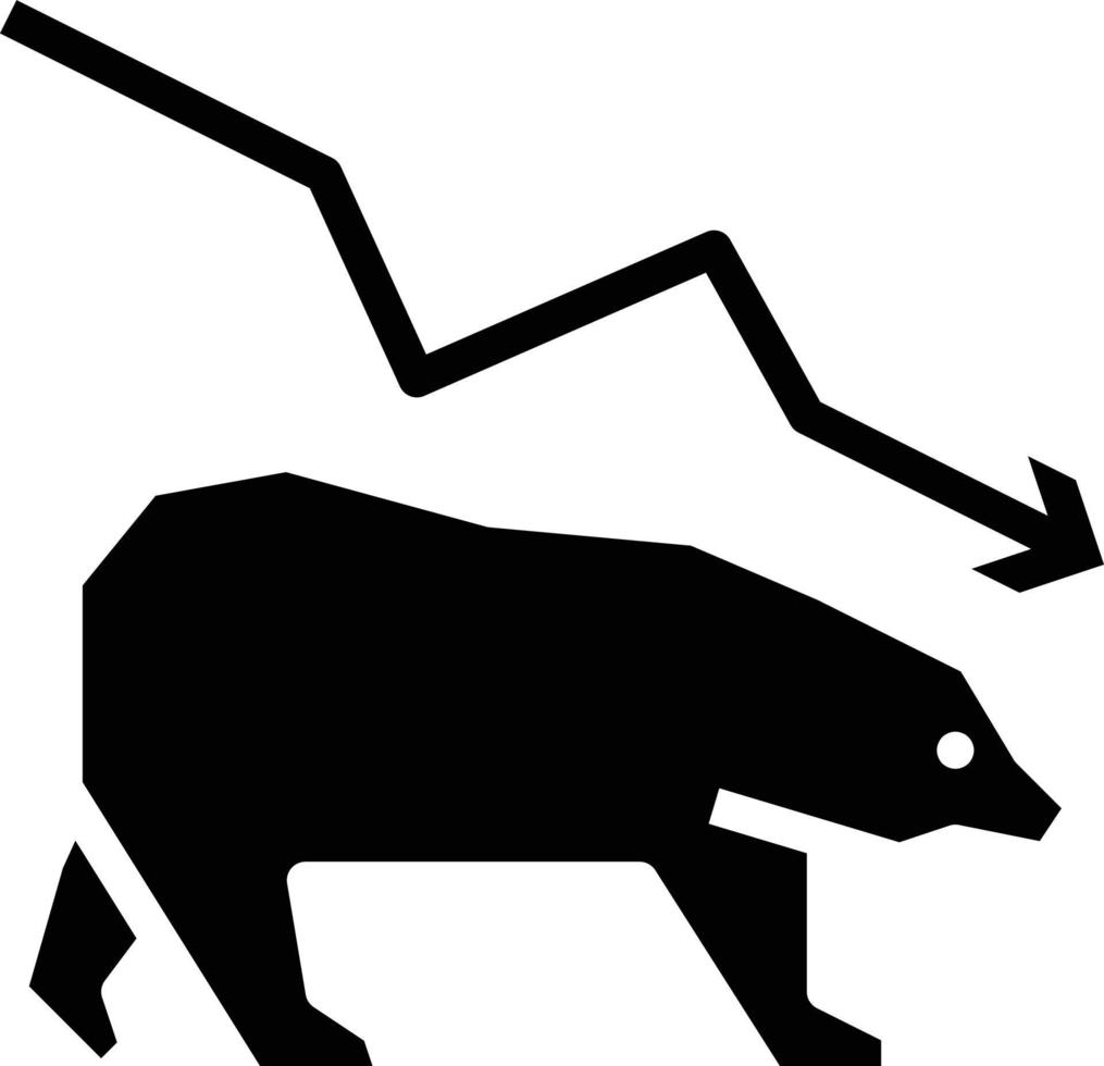 bear down stock investment market - solid icon vector
