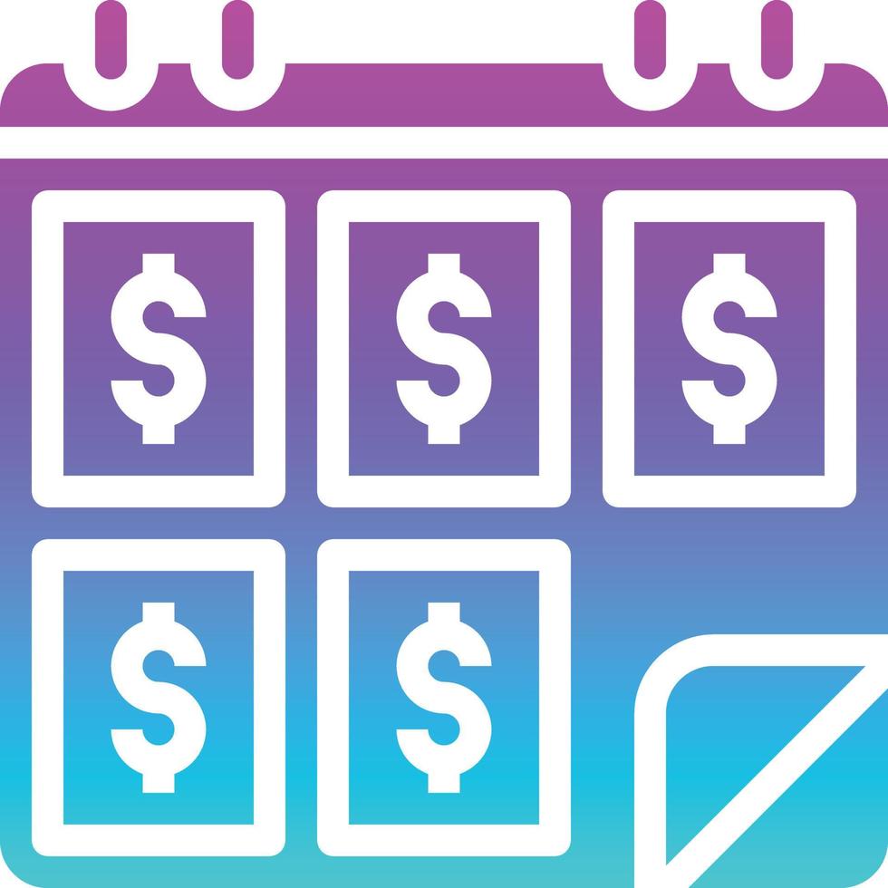 passive income plan calendar profit investment - gradient solid icon vector