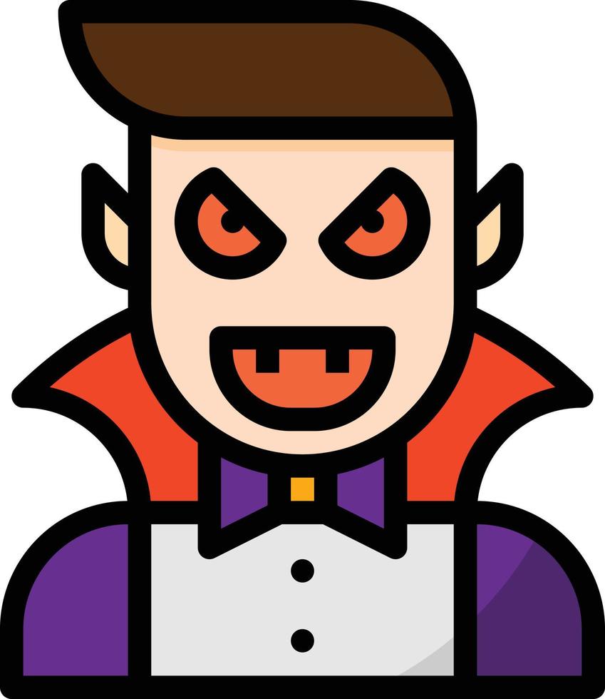 drácula vampiro fantasma murciélago halloween - icono de contorno lleno vector