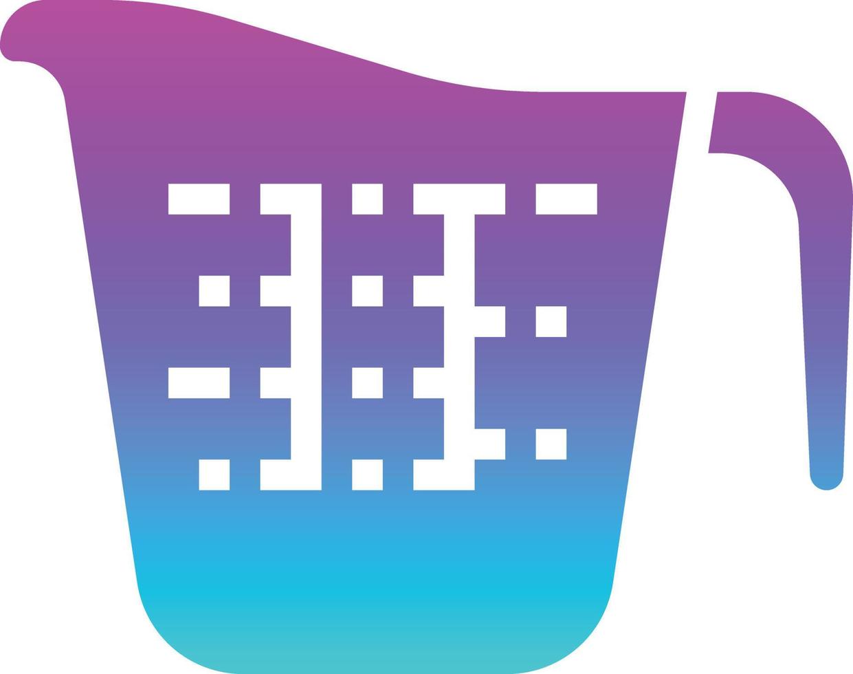 cup measuring jug jar kitchen - gradient solid icon vector