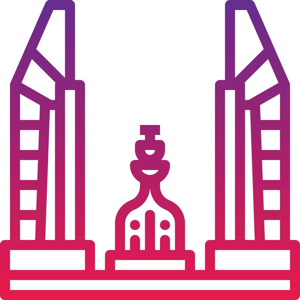 democracy monument thailand landmark bangkok - gradient icon vector