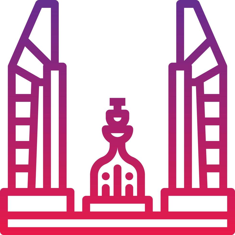 democracy monument thailand landmark bangkok - gradient icon vector