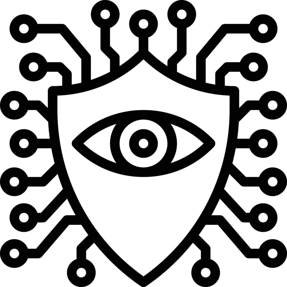 security safety ai artificial intelligence - outline icon vector