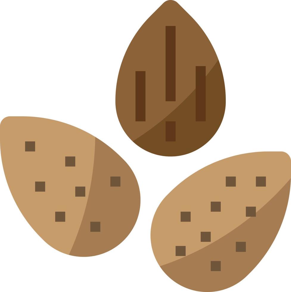 almond diet nutrition nut - flat icon vector