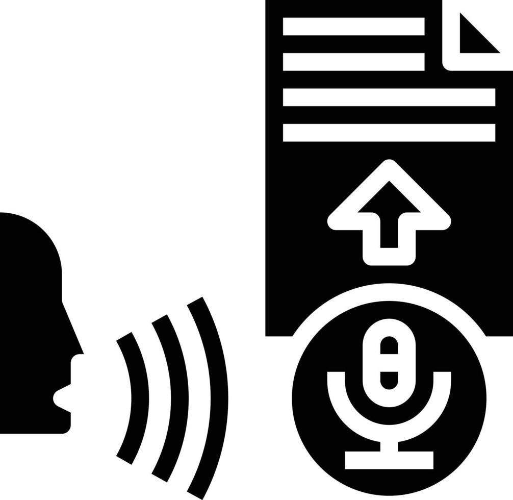 speech recognition record ai artificial intelligence - solid icon vector