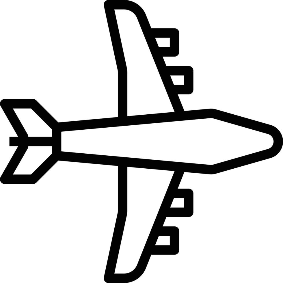 airplane transportation plane - outline icon vector