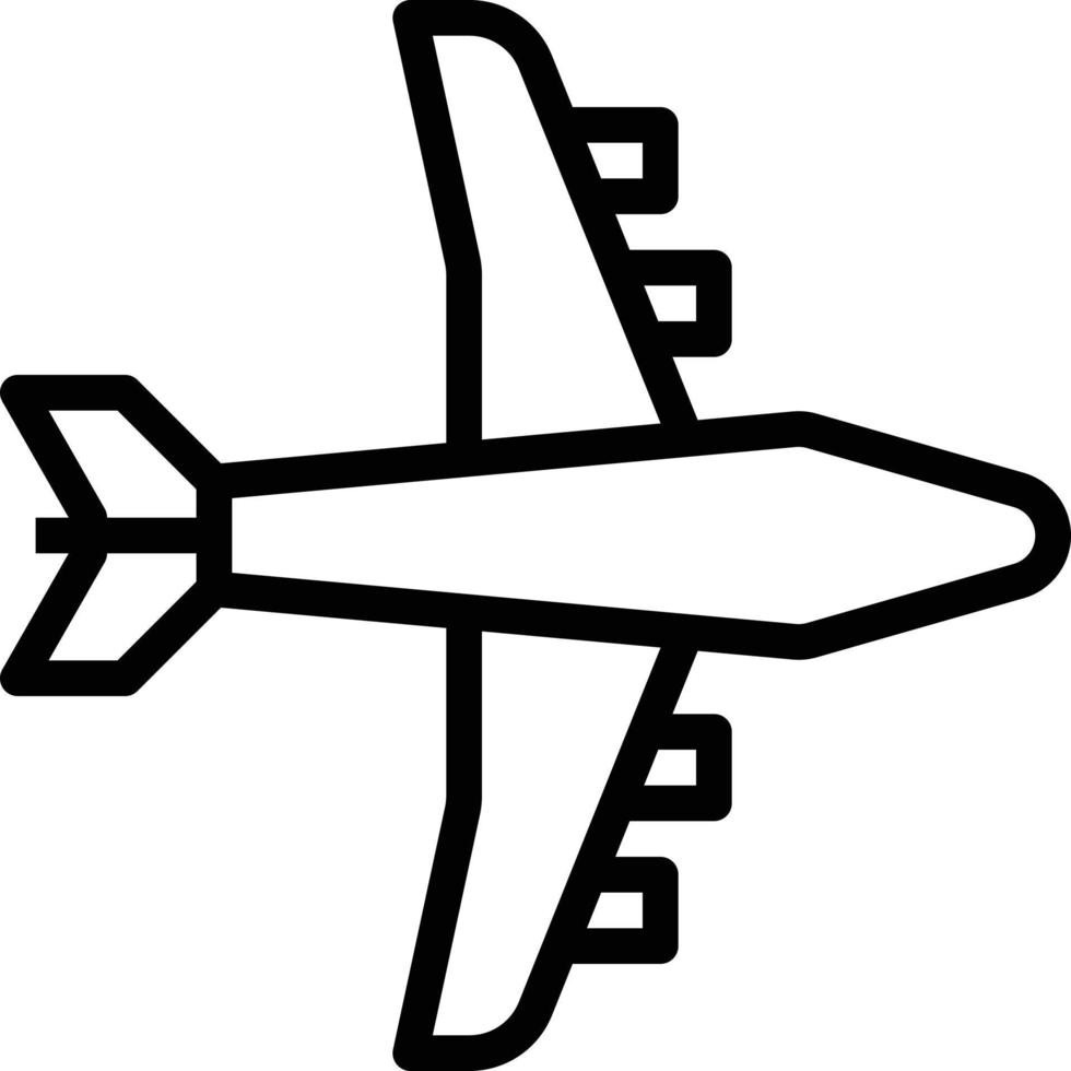 airplane transportation plane - outline icon vector
