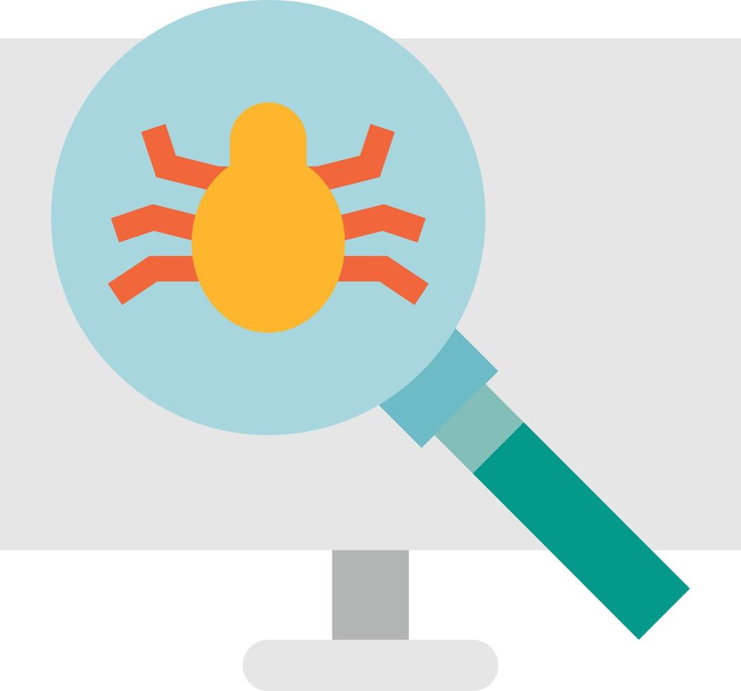 bug scan problem software development - flat icon vector