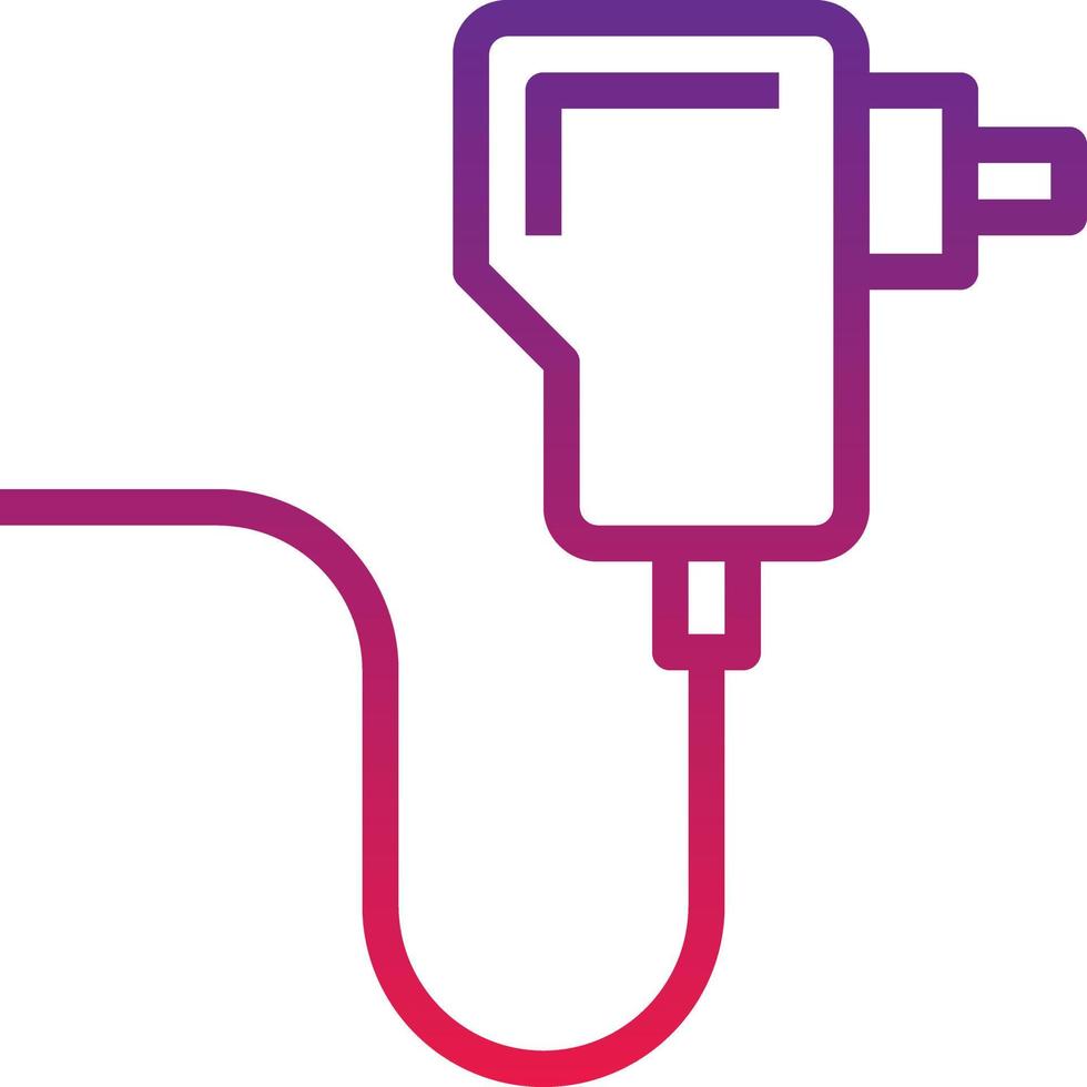 adapter power charge computer accessory - gradient icon vector