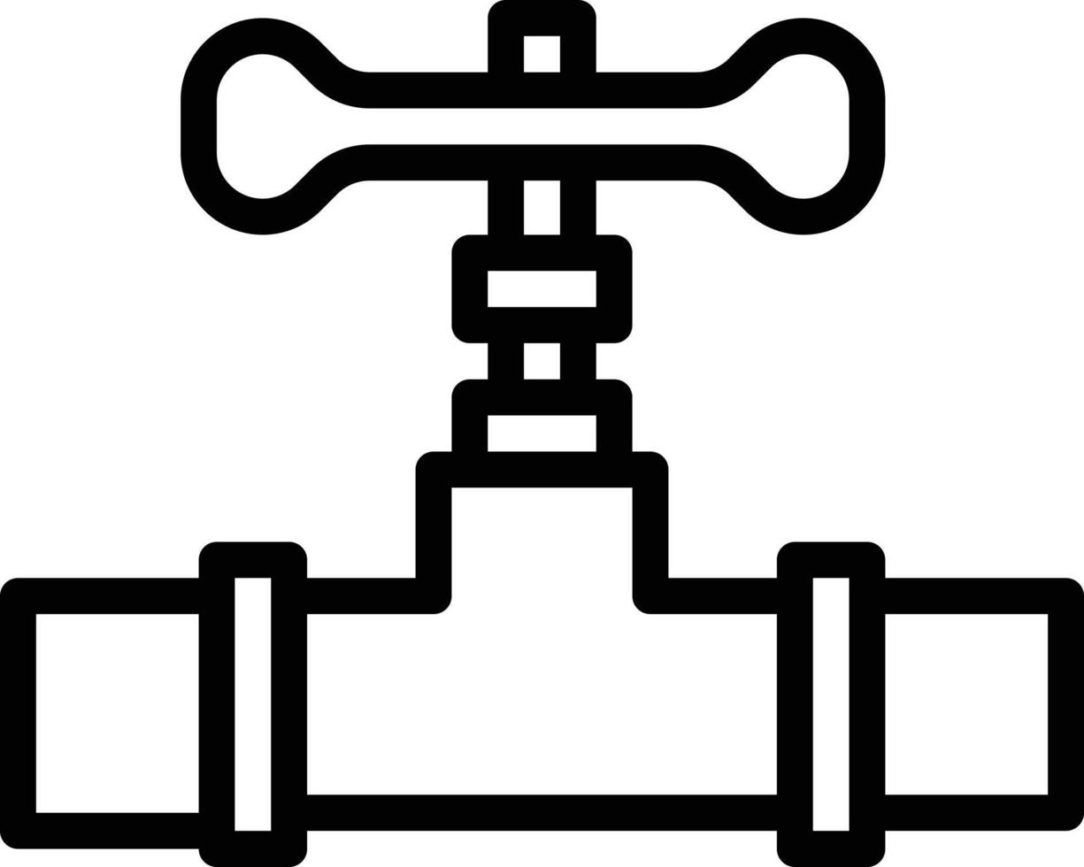 valve pipe construction - outline icon vector