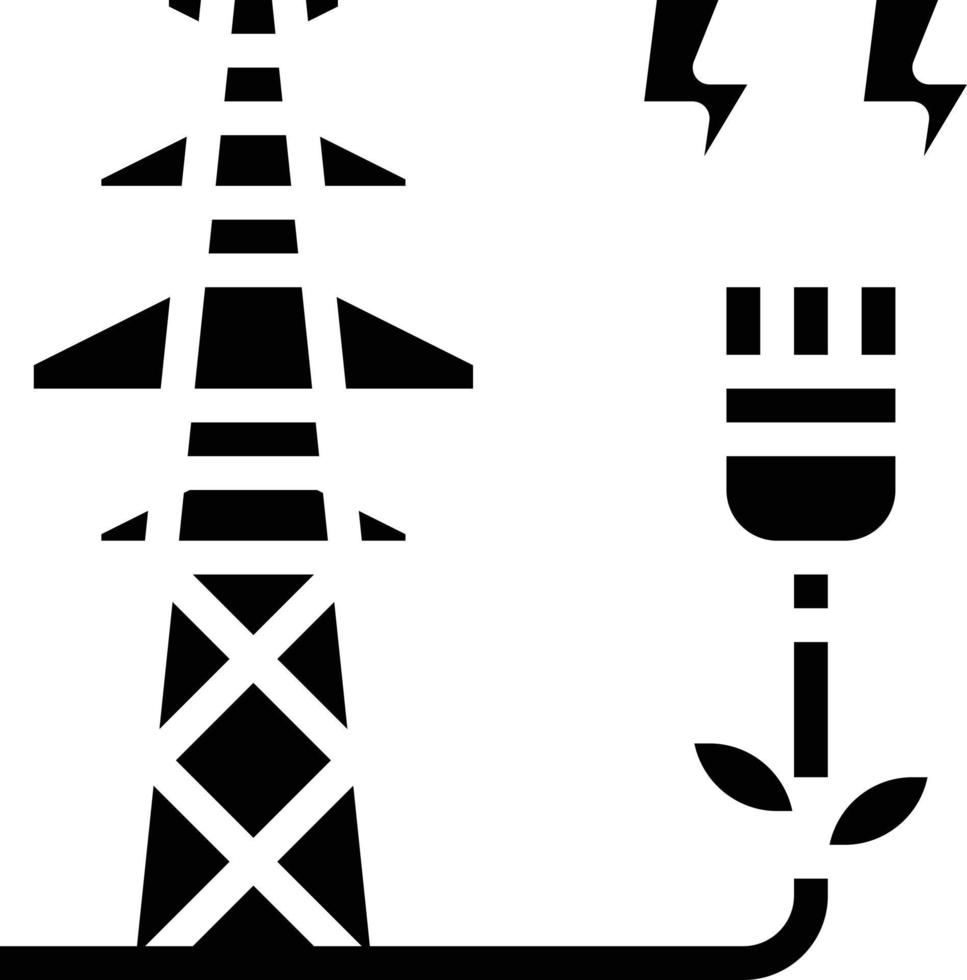 electricity ecology power tower clean - solid icon vector