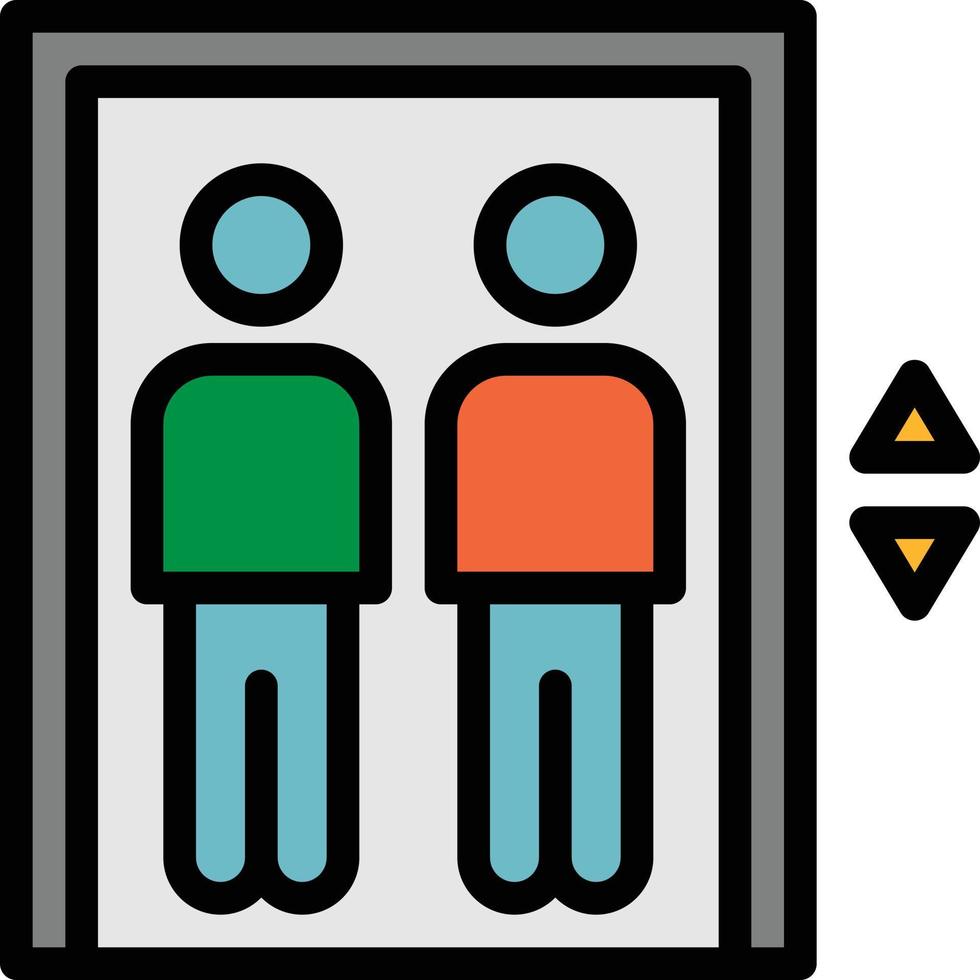 elevator transportation people up down - filled outline icon vector