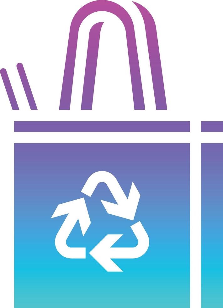 bag reusable recycle shopping ecology - solid gradient icon vector