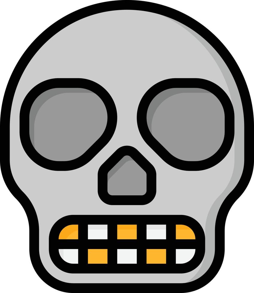 skull skeleton bone head halloween - filled outline icon vector