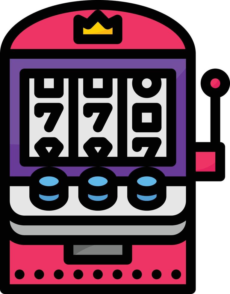 slot machine gamble game arcade entertainment - filled outline icon vector