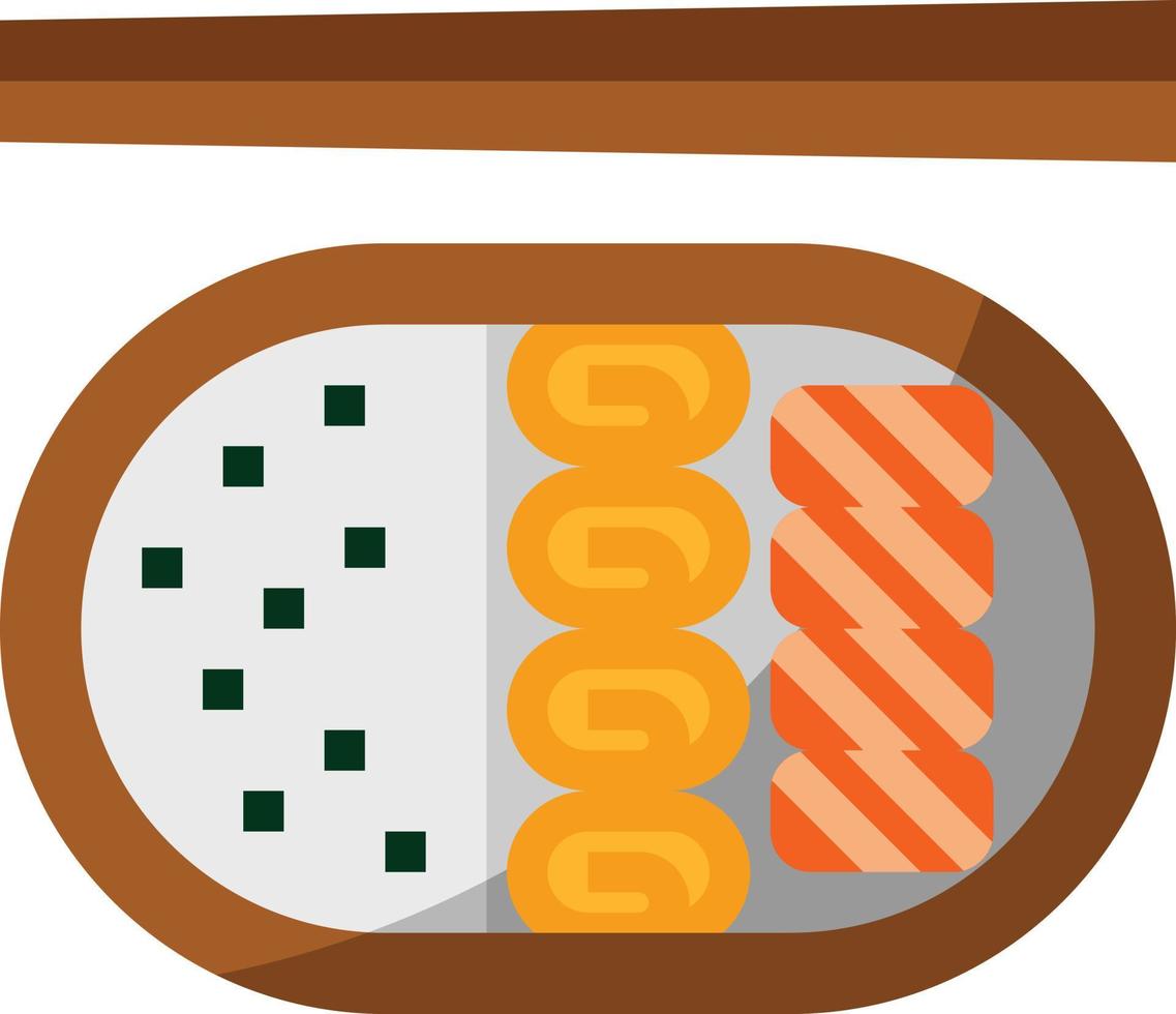 comida bento japón japoneses - icono plano vector