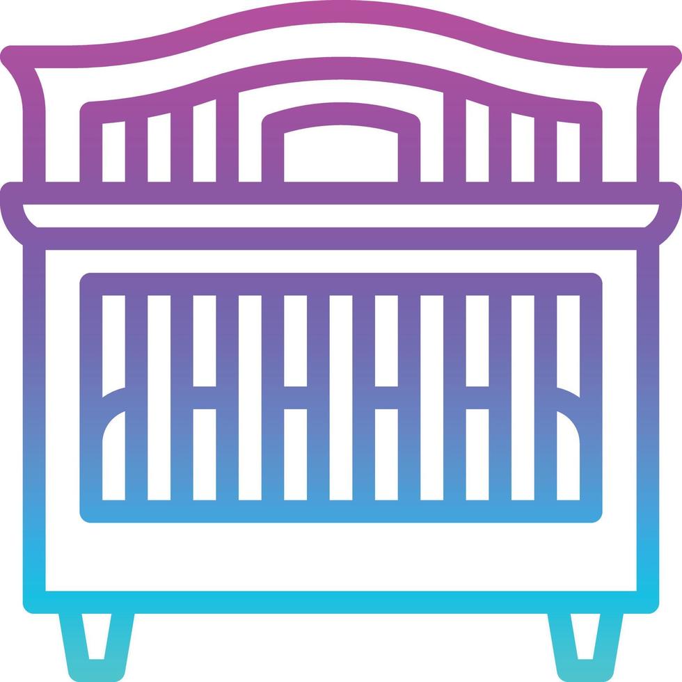 crib bed cradle baby accessories - gradient icon vector