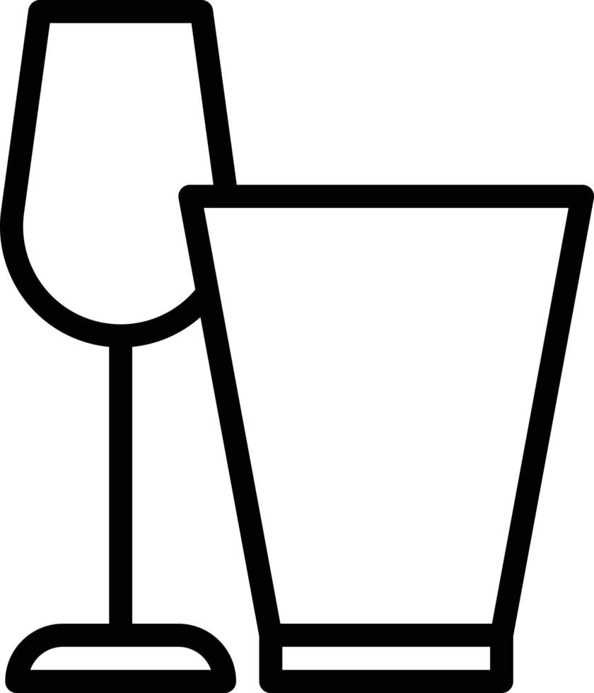 glasses glass wine drink kitchen - outline icon vector