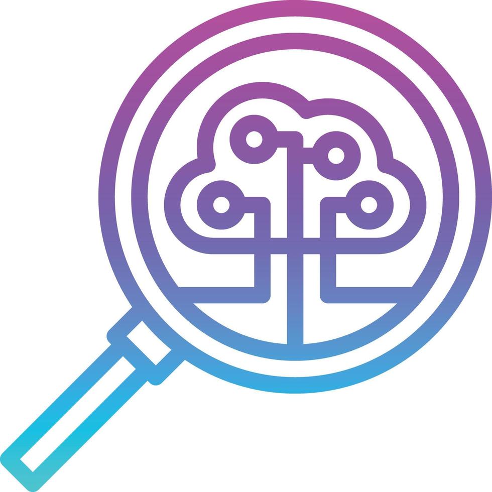 search algorithm ai artificial intelligence - gradient icon vector
