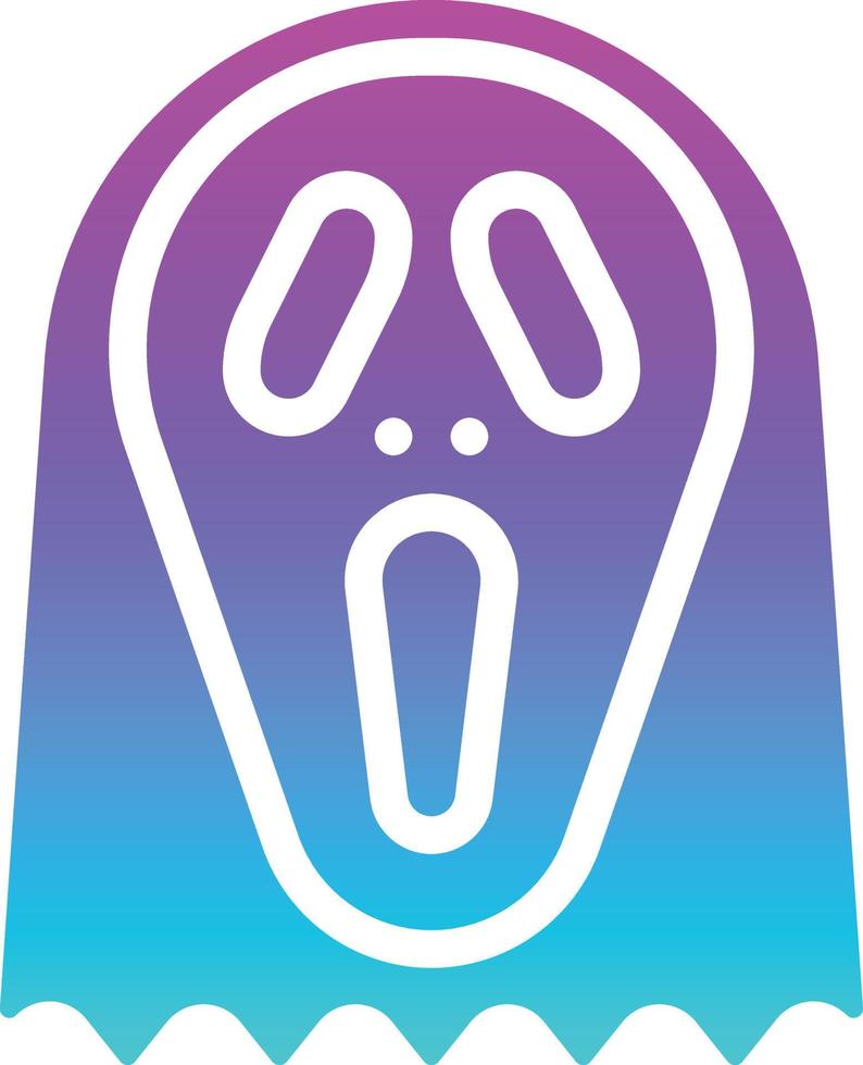 mask ghost scream hallow halloween - solid gradient icon vector