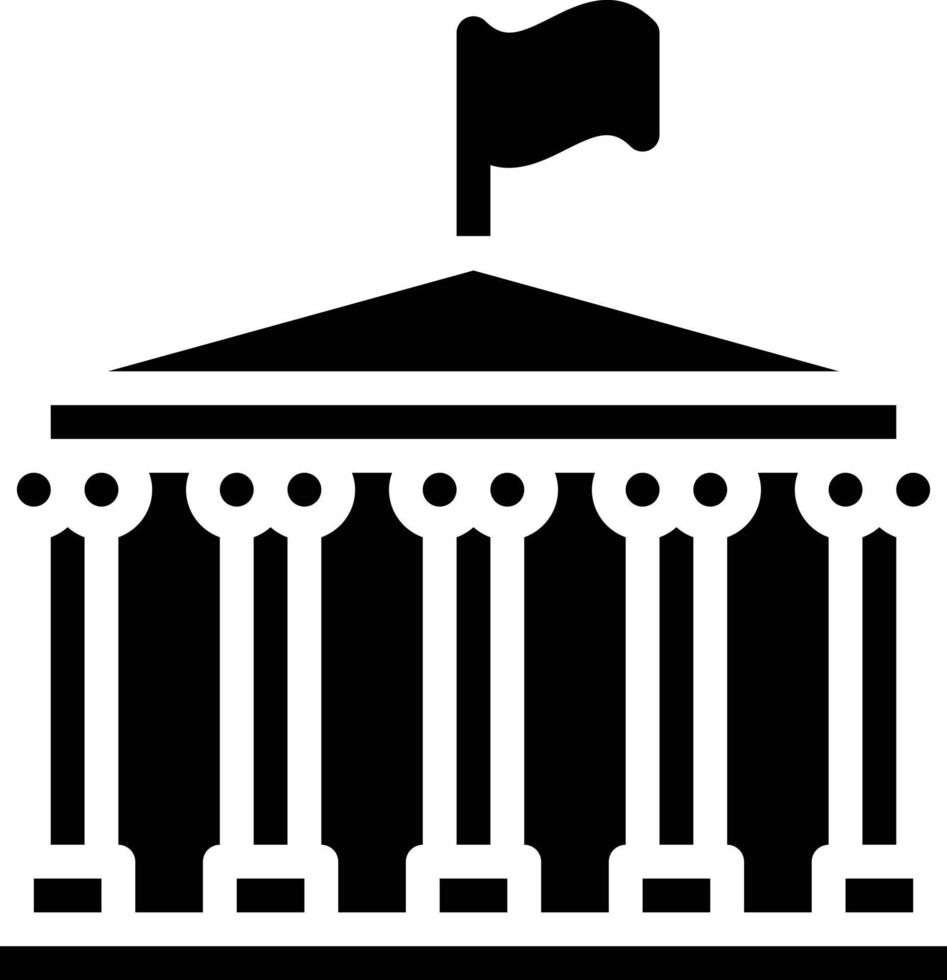 musuem bank roman architecture building - solid icon vector