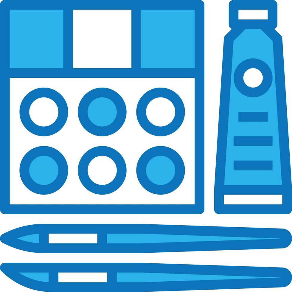 watercolor paintbrush creative palette - blue icon vector