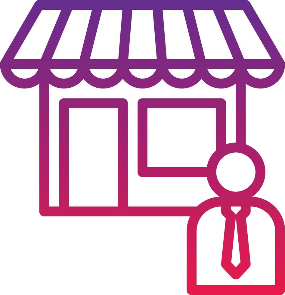 business owner investment mart shop - gradient icon vector