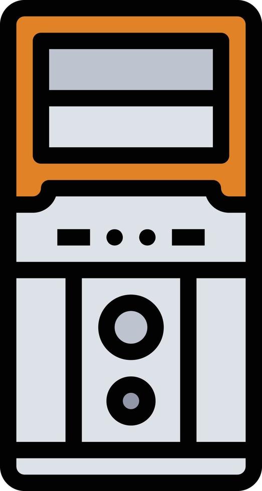 case computer pc cpu accessory - filled outline icon vector